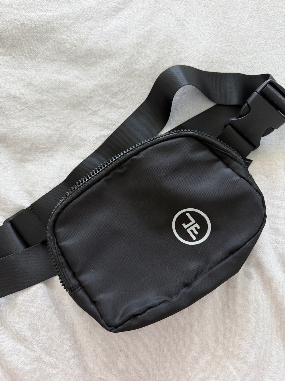 Black Mini Belt Bag with Circular Logo